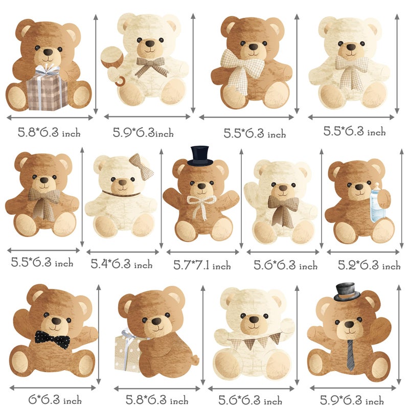 umoni Bear Hanging Swirls Teddy Bear Baby Shower Decorations 15Pcs Teddy Bear Hanging Decor Cute Bear Swirls Ceiling Streamer We Can Bearly Wait Party Decorations for Bear Theme Baby Shower Supplies - Image 2