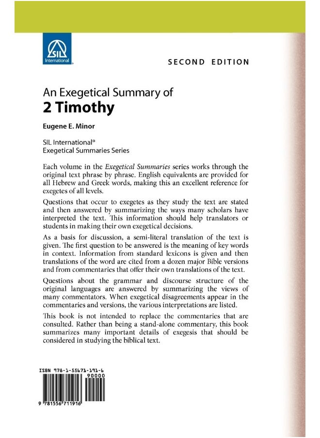 An Exegetical Summary of 2 Timothy, 2nd Edition  - Image 2