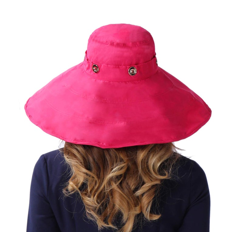 iHomey Packable Extra Large Brim Floppy Sun Hat Reversible UPF 50+ Beach Sun Bucket Hat - Image 4