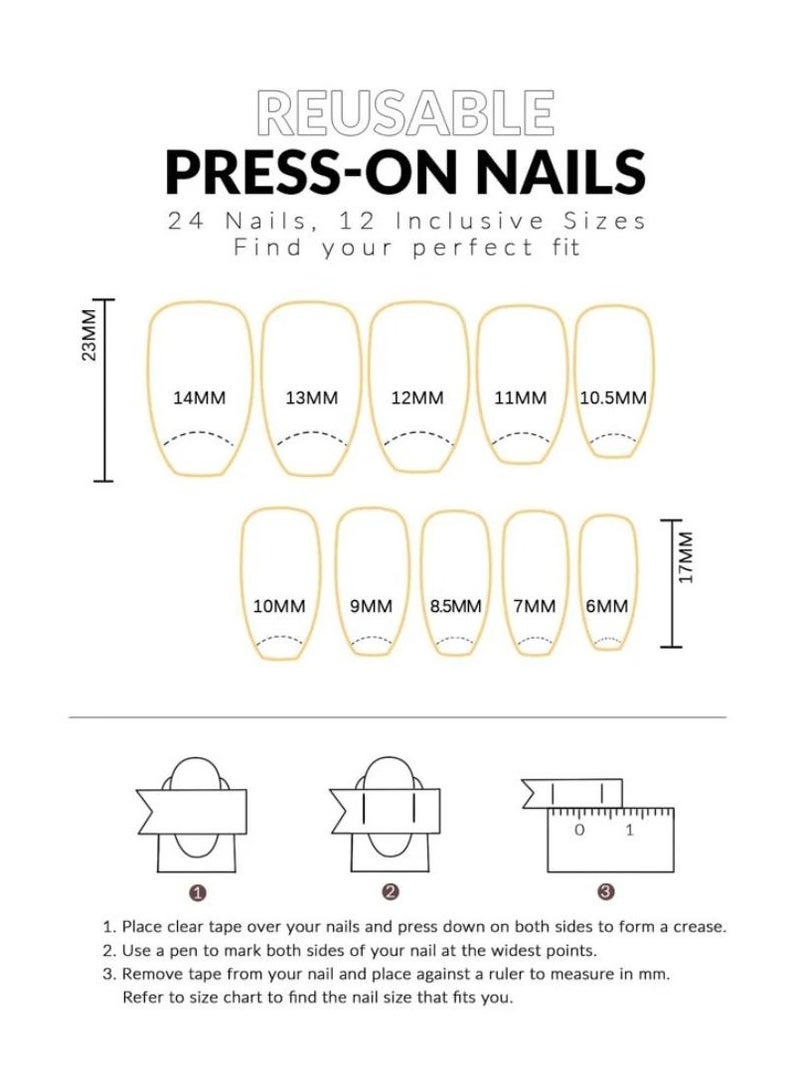 Tuline Pink white French nails, French nails, 24 pieces - Image 5