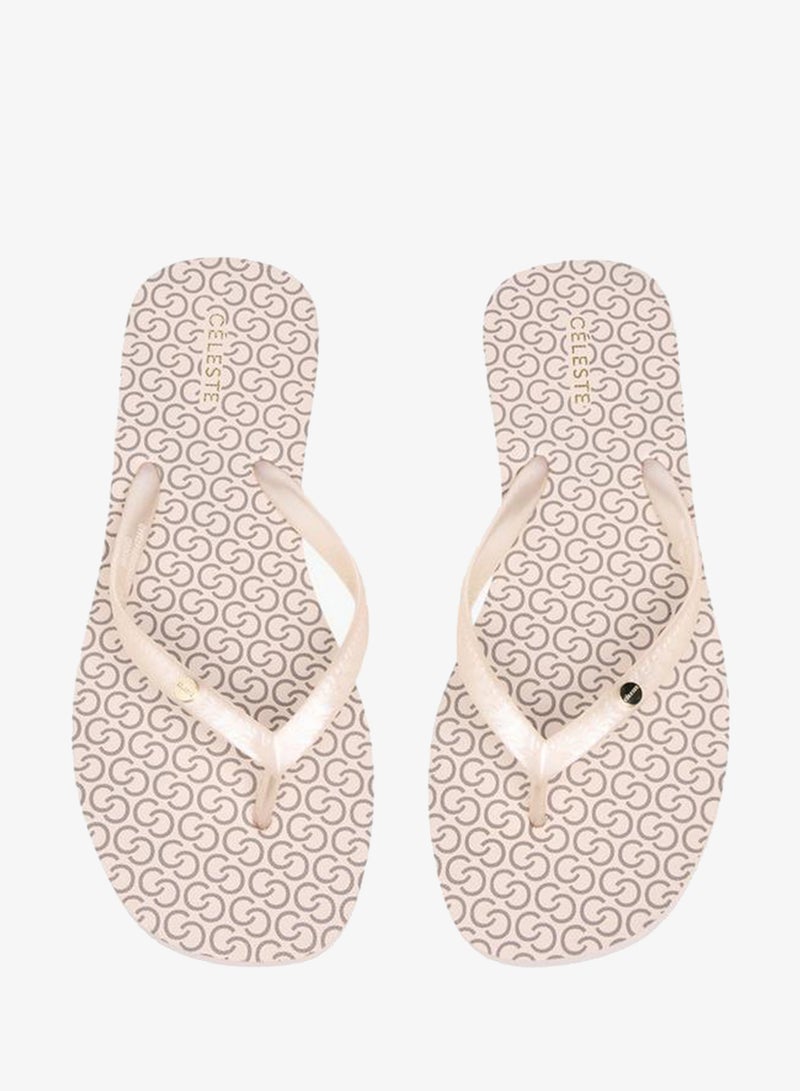 Celeste Women's Monogram Print Thong Slippers - Image 2