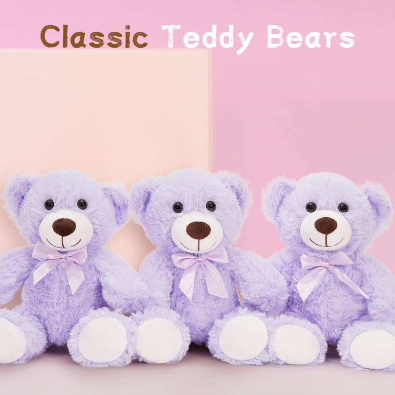 MaoGoLan Bulk Teddy Bear Baby Shower  10 Packs Small Teddy Bear Stuffed Animals in Bulk 13.5 "" Small Stuffed Bears Plush for Wedding Birthday Christmas  Party Decorations Purple - Image 4