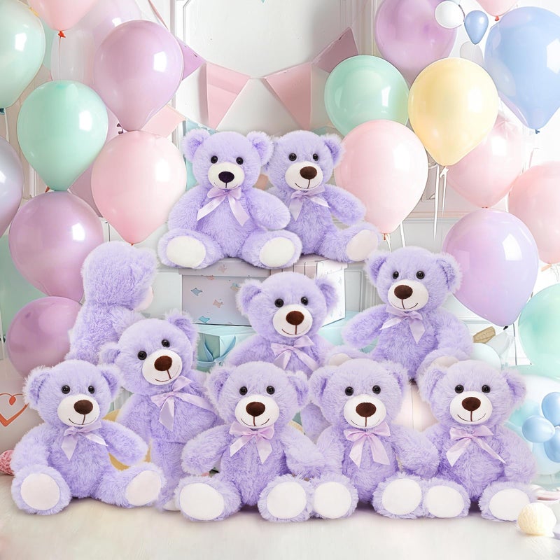 MaoGoLan Bulk Teddy Bear Baby Shower  10 Packs Small Teddy Bear Stuffed Animals in Bulk 13.5 "" Small Stuffed Bears Plush for Wedding Birthday Christmas  Party Decorations Purple - Image 3