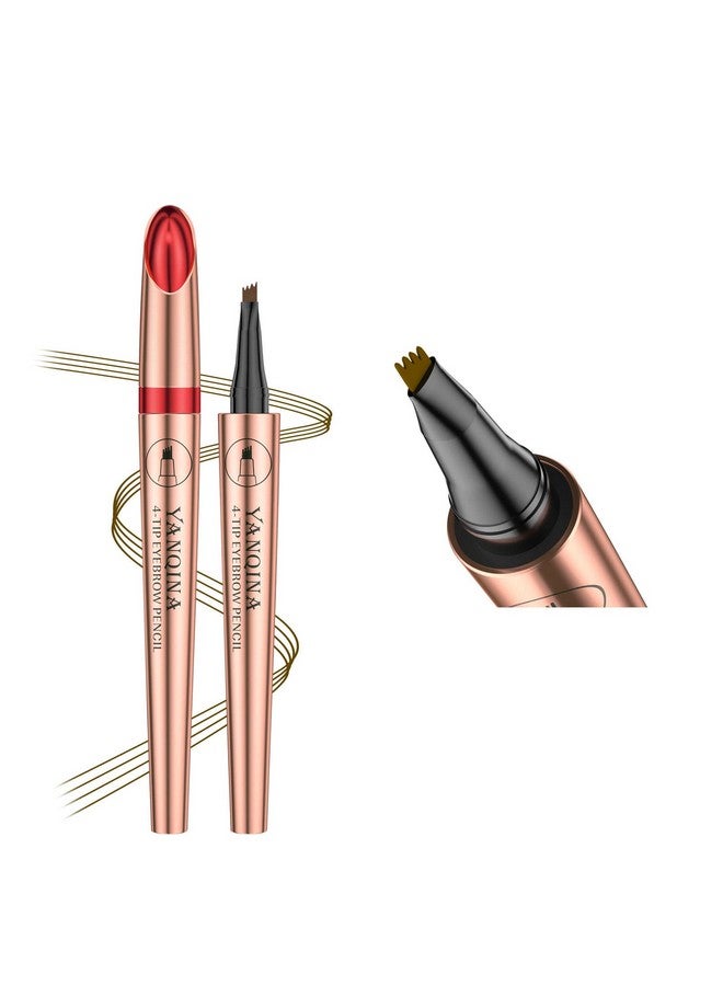 Anifer Liquid Microblading Dark Brown Eyebrow Pencil. Waterproof Longlasting Natural 4Point Forktip Eyebrow Pen（Dark Brown 2） - Image 1