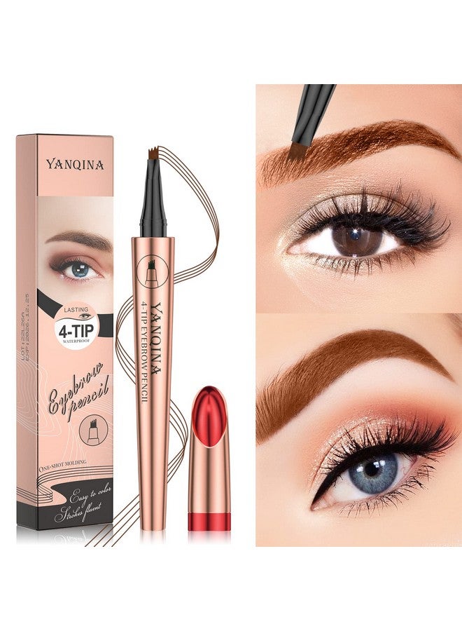 Anifer Liquid Microblading Dark Brown Eyebrow Pencil. Waterproof Longlasting Natural 4Point Forktip Eyebrow Pen（Dark Brown 2） - Image 3