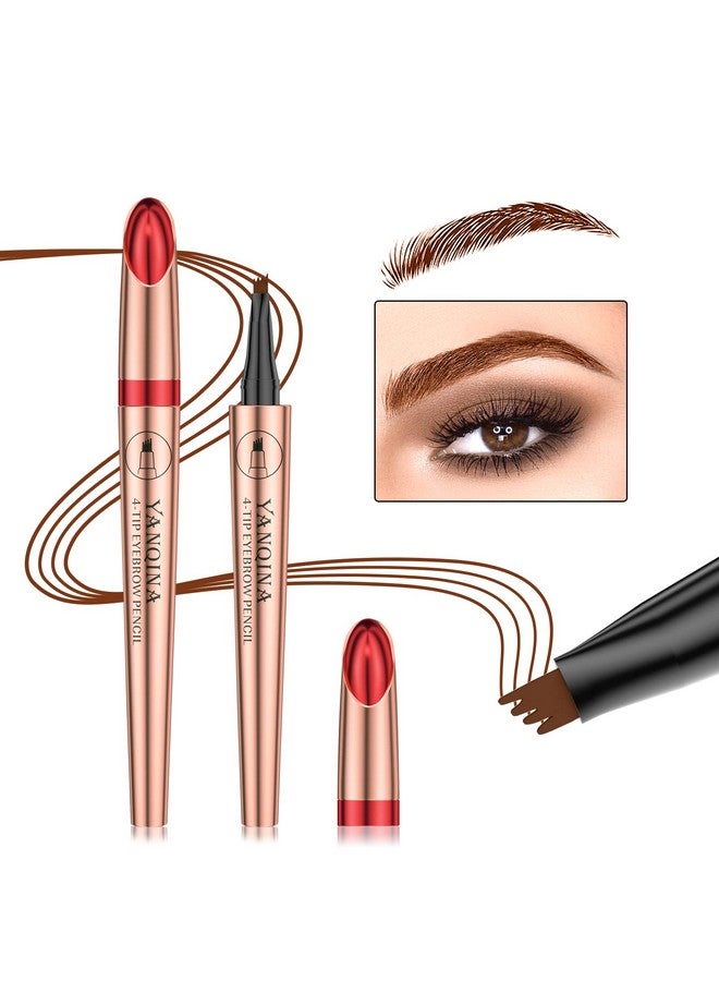 Anifer Liquid Microblading Dark Brown Eyebrow Pencil. Waterproof Longlasting Natural 4Point Forktip Eyebrow Pen（Dark Brown 2） - Image 4