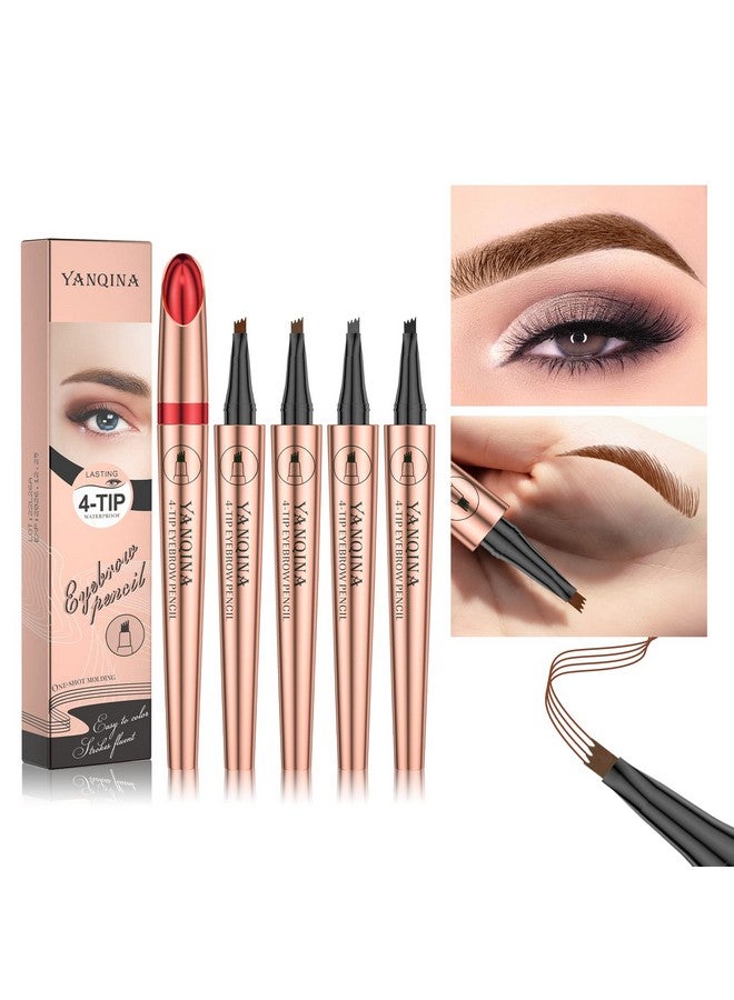 Anifer Liquid Microblading Dark Brown Eyebrow Pencil. Waterproof Longlasting Natural 4Point Forktip Eyebrow Pen（Dark Brown 2） - Image 5