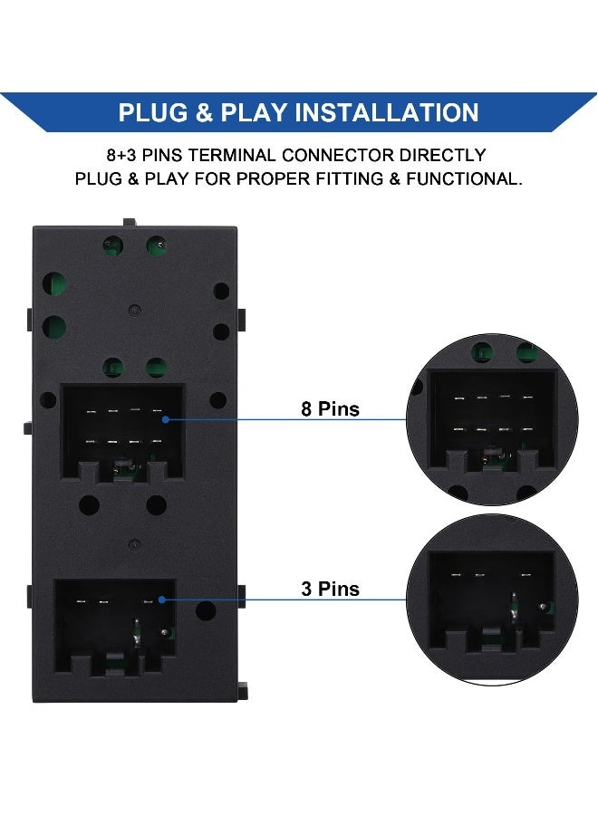 Topleo Power Master Window Switch, Compatible with 2004-2008 Ford F150, 2003-2006 Ford Expedition, 2003-2008 Crown Victoria, Lincoln Mark LT, Mercury Grand Marquis and Marauder, OE 5L1Z14529AA 901339 - Image 4
