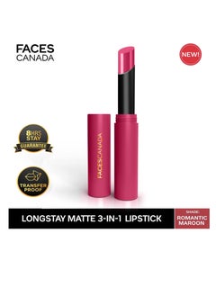 Faces Canada Faces Canada Long Stay 3 in 1 Matte Lipstick Romantic Coffee Date Pink 2 gm  - Image 2
