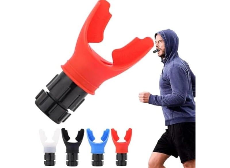 Breathing Trainer, Portable Lung Trainer, Breathing Resistance Trainer for Oral and Muscle Exercise, Daily Fitness Training, Easy Clean Design (Red) - Image 1