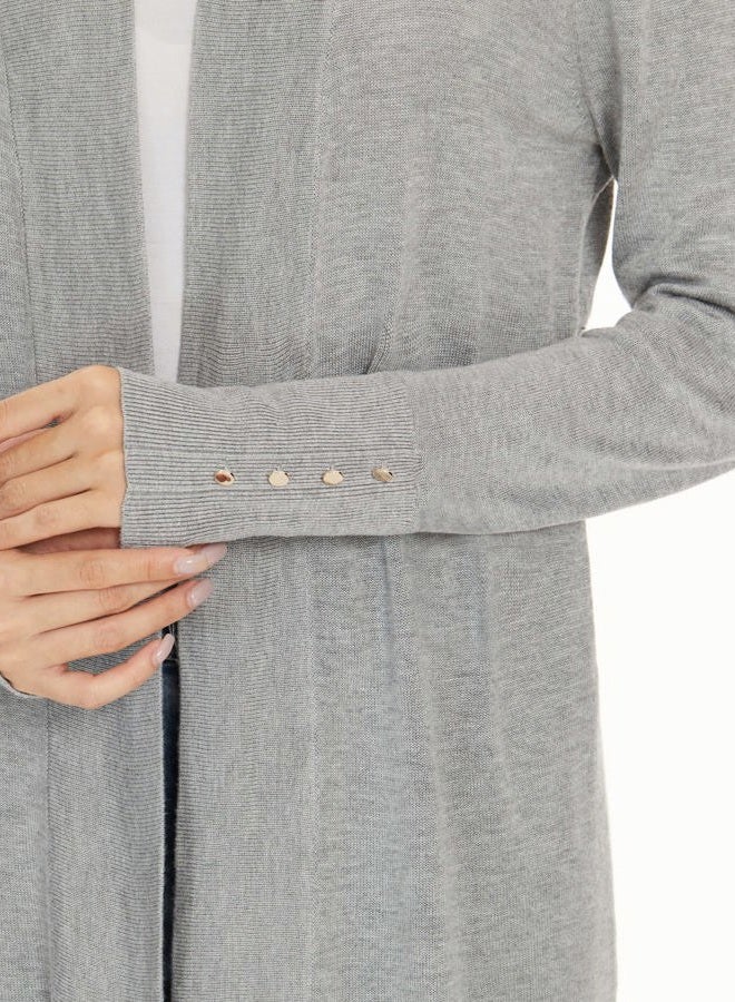 ROW 8 ROW Cardigan for Women Dressy Casual Long Sleeve Open Front Knit Cardigan Sweaters Light Grey - Image 5