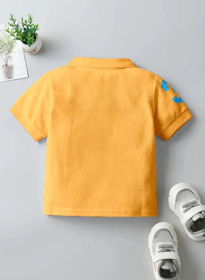 كوديز تيشيرت بولو قطني للأطفال بلون أصفر