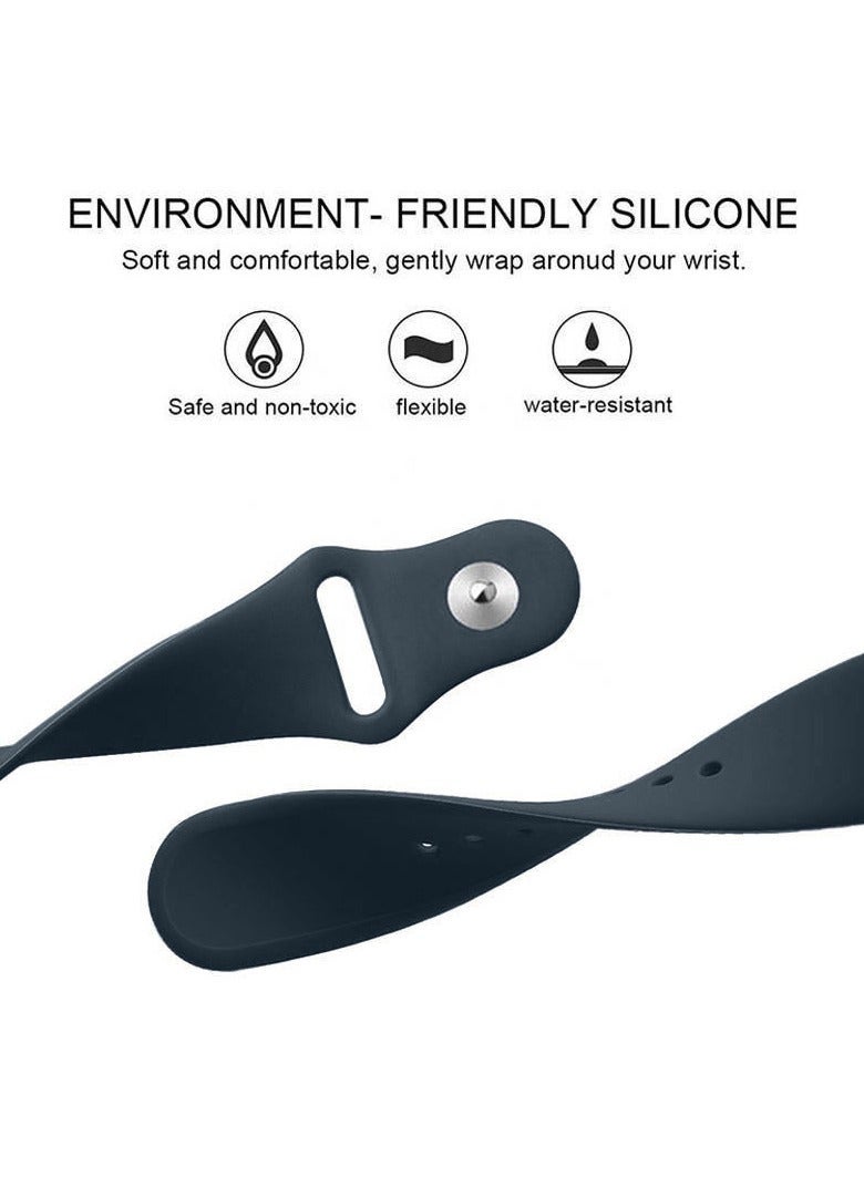 Samu Silicone Apple Watch Band Strap 42MM 44MM 45MM 49MM Compatible with All Series Durable Comfortable Everyday Wear Midnight Color - Image 2