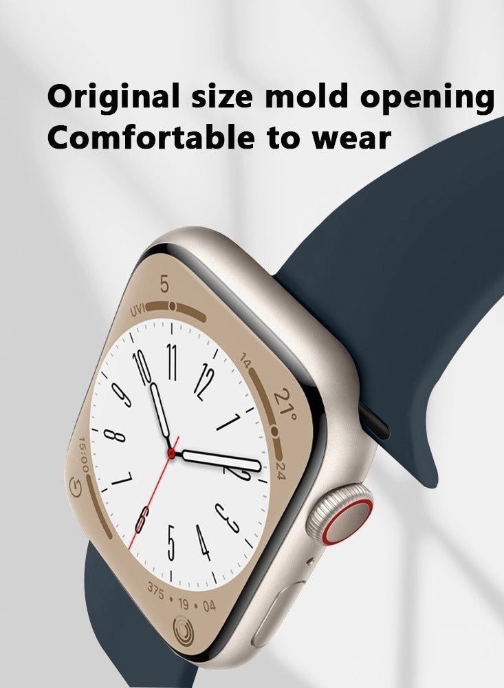 Samu Silicone Apple Watch Band Strap 42MM 44MM 45MM 49MM Compatible with All Series Durable Comfortable Everyday Wear Midnight Color - Image 3