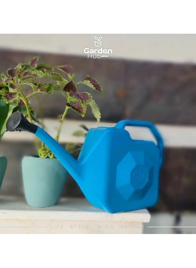 Generic Garden Hub Watering Can, Blue, Hexagonal Design  - Image 1