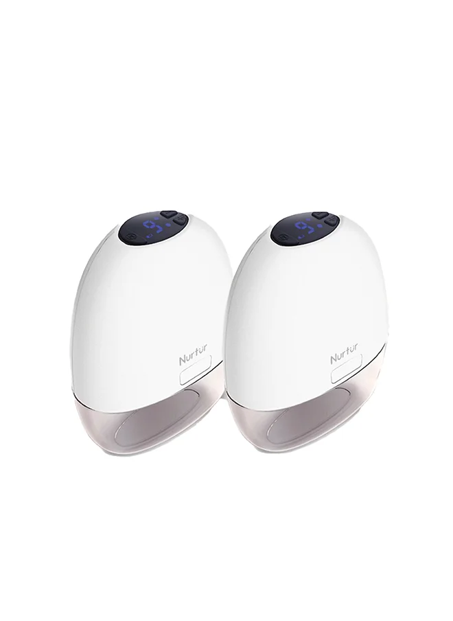 نورتر Electric Breast Pump Hands Free Wearable & Portable  Wireless Breast Pump Hand Free LCD Display Small & Light weight White 140ml Pack of 2