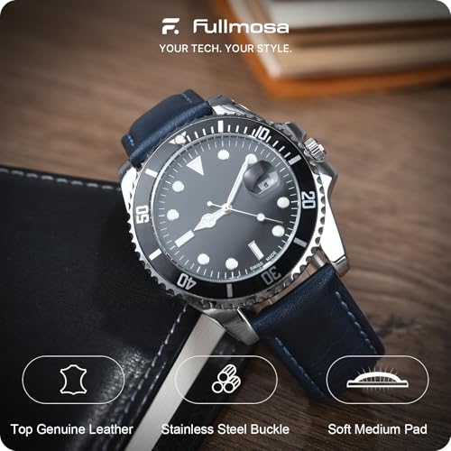Fullmosa Watch Band Quick Release Leather Watch Strap Compatible with Samsung Galaxy Garmin for Men Women Replacement Bands Width 12mm 14mm 16mm 18mm 19mm 20mm 21mm 22mm 24mm - Image 3