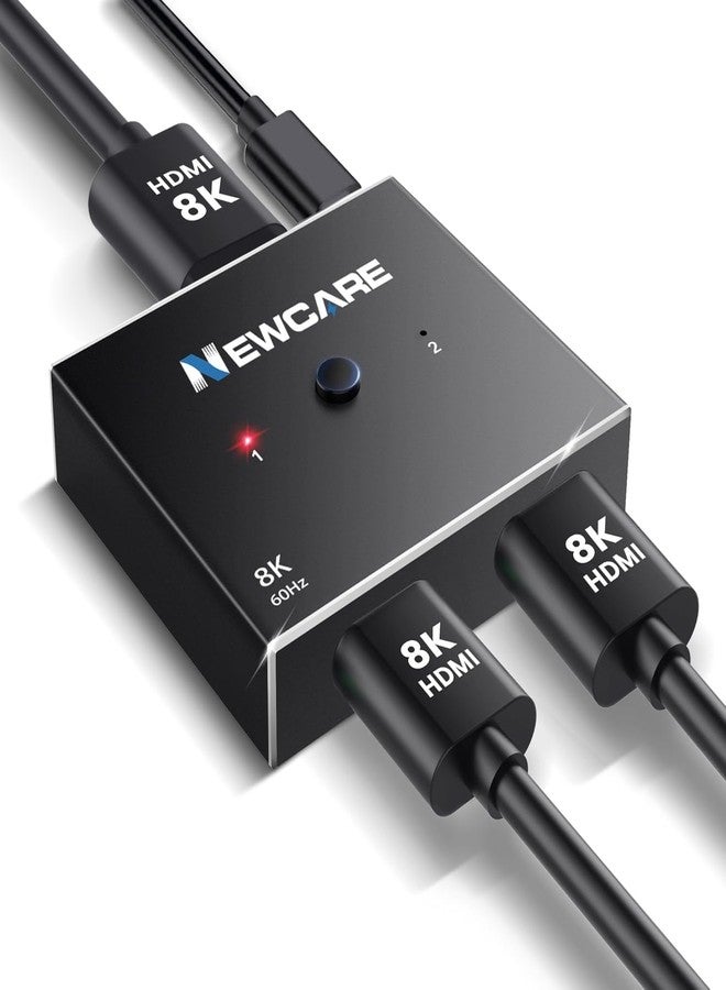 Newcare HDMI Switch 4K@120Hz, Bidirectional HDMI 2.1 Switch 2 in 1 Out, 48 Gbps, HDR, 3D Surround Sound, NEWCARE Aluminum 8K@60Hz HDMI Switcher Splitter for PS5/4, Xbox, Fire Stick (Black 4K@120Hz) - Image 1
