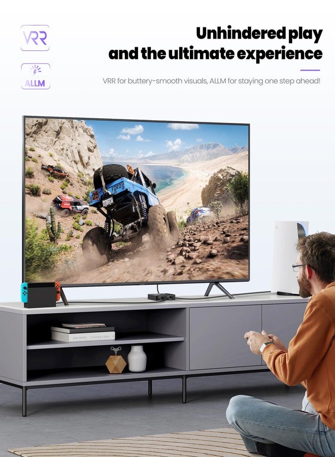 Newcare HDMI Switch 4K@120Hz, Bidirectional HDMI 2.1 Switch 2 in 1 Out, 48 Gbps, HDR, 3D Surround Sound, NEWCARE Aluminum 8K@60Hz HDMI Switcher Splitter for PS5/4, Xbox, Fire Stick (Black 4K@120Hz) - Image 4