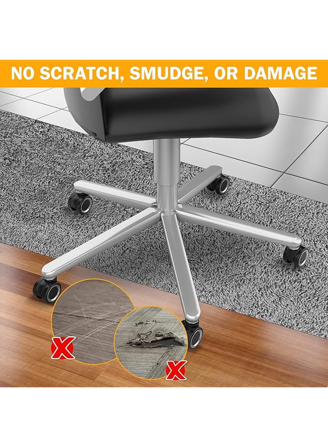 إيروريكس عجلات دوارة 360 درجة لكرسي المكتب البديل آمنة لجميع الأرضيات ولا تحتاج إلى حصائر وعجلات كرسي شديدة التحمل 1000 رطل خالية من الضوضاء وانزلاق سلس مجموعة من 5 عجلات كرسي ملائمة عالميًا - Image 4