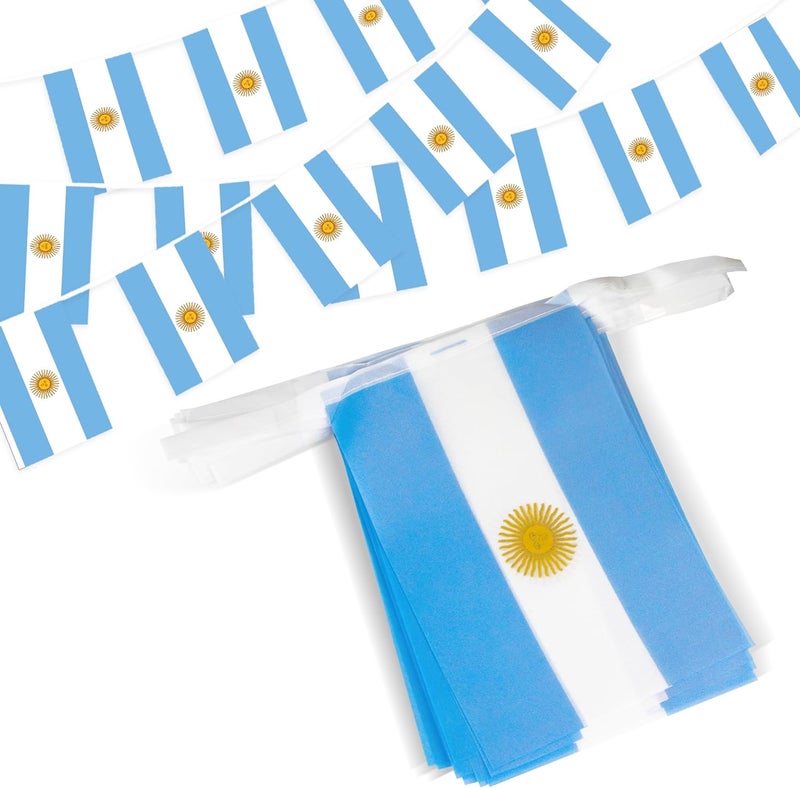 Anley Argentina String Flag Pennant Flags, Patriotic Events 9th of July Argentina Independence Day Decoration Sports Bars - 33 Feet 38 Flags - Image 1