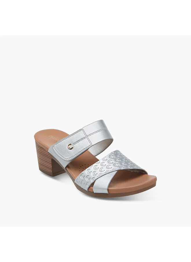 Le Confort Women's Textured Slip-On Sandals with Block Heels