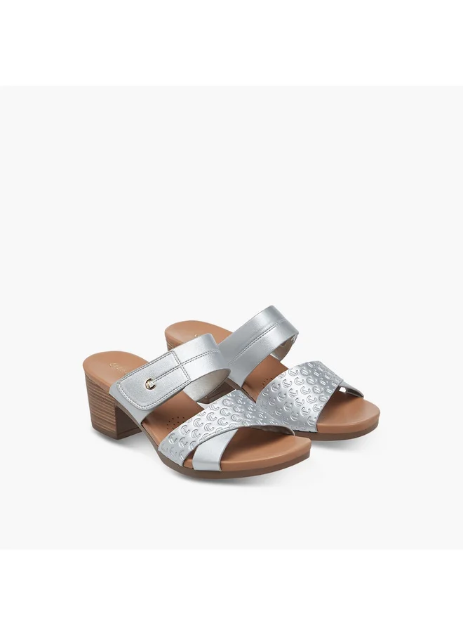 Le Confort Women's Textured Slip-On Sandals with Block Heels