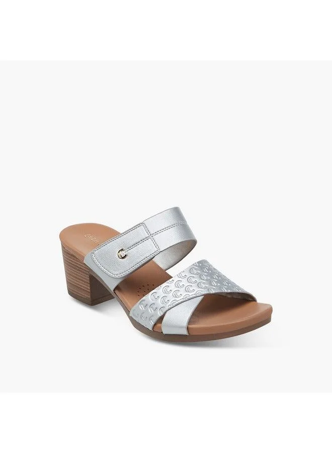 Le Confort Women's Textured Slip-On Sandals with Block Heels