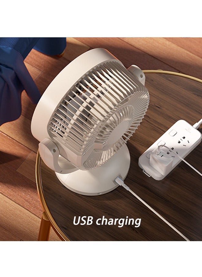 Arabest Small Desk Fan, Silent Personal Fan for Home or Office, 4 Wind Speeds, 90 Degree Rotating Fan Head, Desk Fan with Night Light, Air Circulation Fan, Suitable for Home Office and Work Area  - Image 5