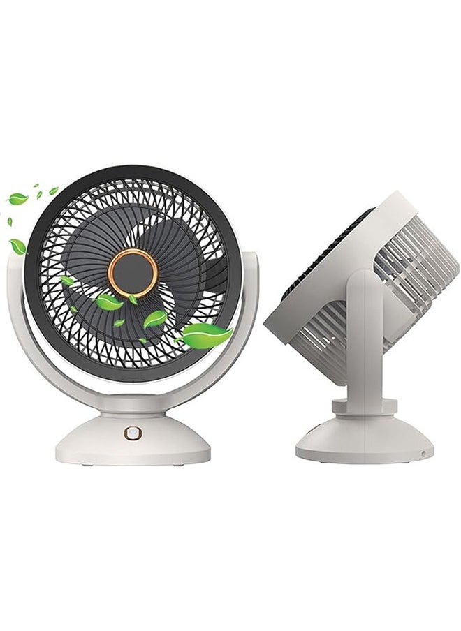 Arabest Small Desk Fan, Silent Personal Fan for Home or Office, 4 Wind Speeds, 90 Degree Rotating Fan Head, Desk Fan with Night Light, Air Circulation Fan, Suitable for Home Office and Work Area  - Image 1