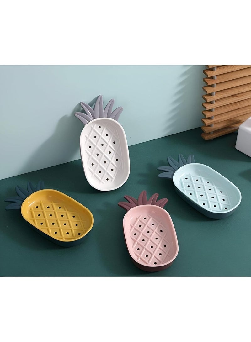 2-Piece Pineapple Soap Dish Set 1+1 Free  - Draining Soap Saver & Sponge Holder with Holes - Bathroom & Kitchen Organizer - Random color - Image 5