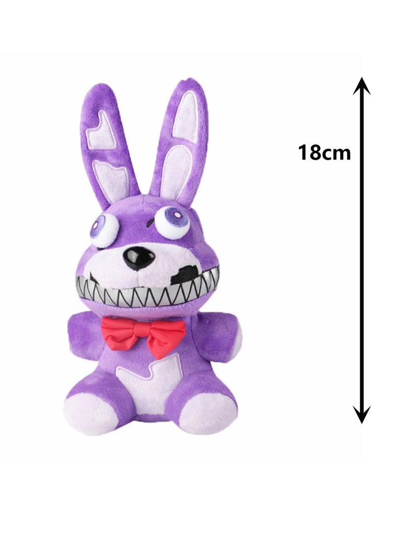 هدية عيد ميلاد من لعبة Five Nights at Freddy's المحشوة - أرنب أرجواني جديد مقاس 18 سم - Image 2