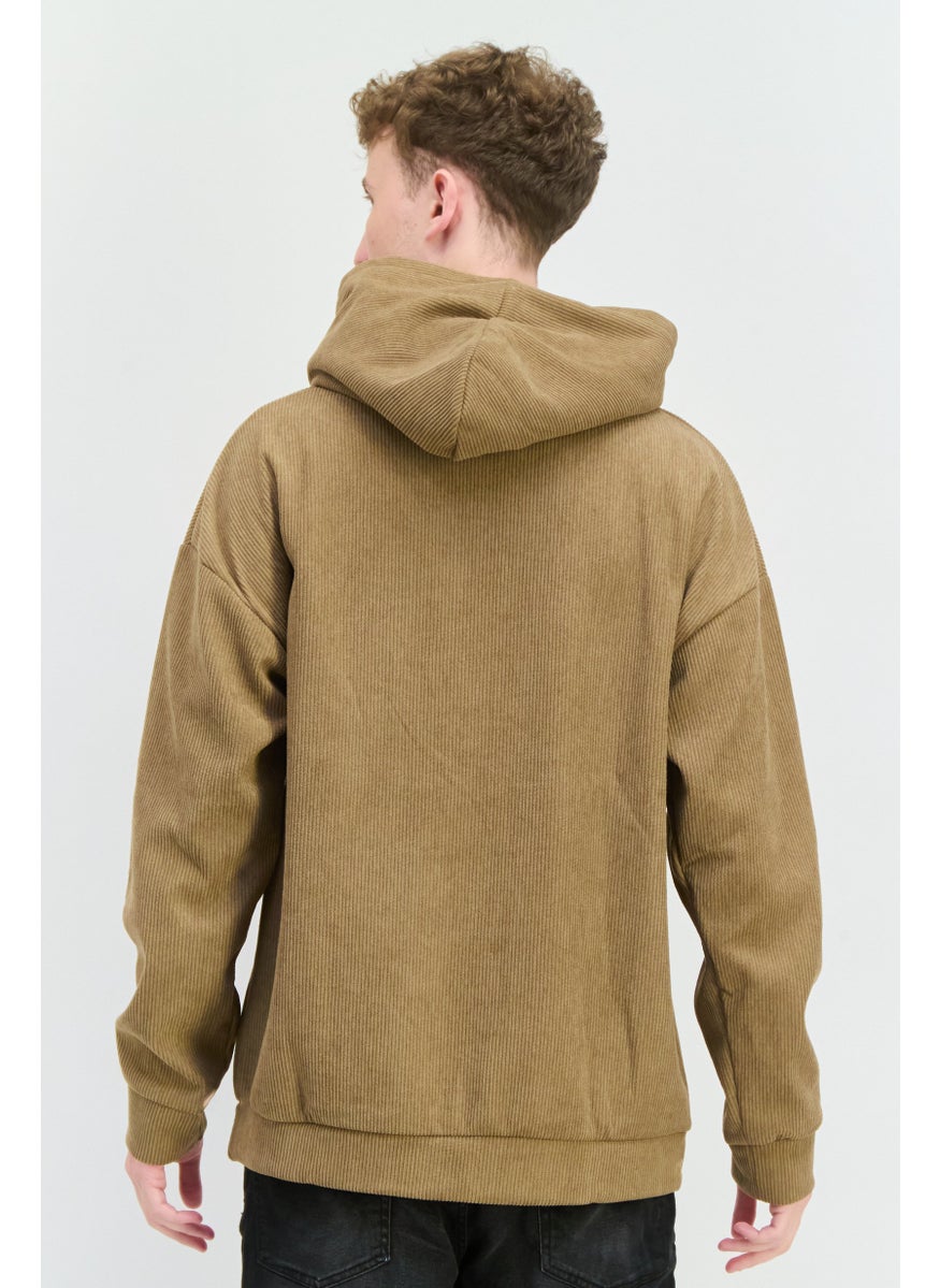 Men Hooded Rib Long Sleeves Sweatshirt, Tan - pzsku/Z75922B6E232CCCF16686Z/45/_/1739024182/a462e5aa-2f22-4d96-a947-5069a1bf260d