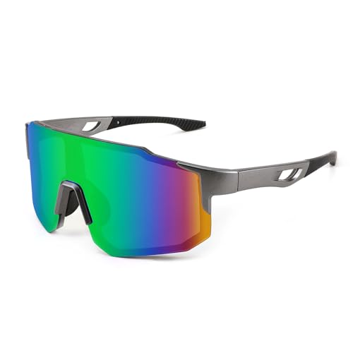 Karsaer Sports Baseball Sunglasses Men Women Visor Cycling Glasses MTB Running Driving Fishing Baseball B5105, Green - Image 1