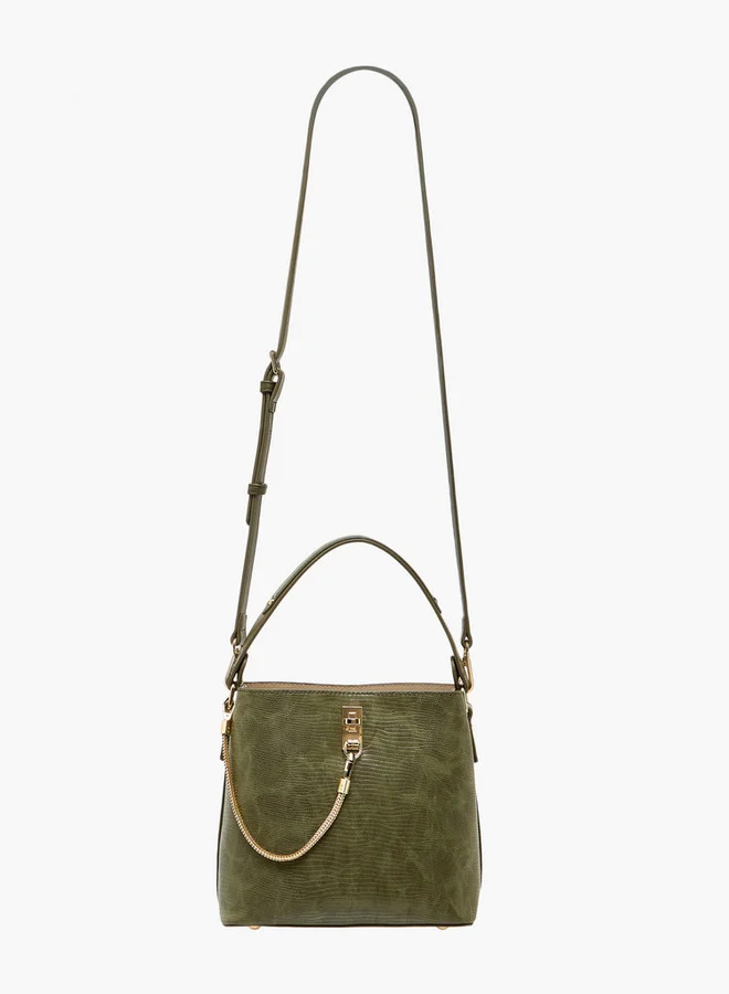 Celeste Women's Textured Shoulder Bag with Zip Closure