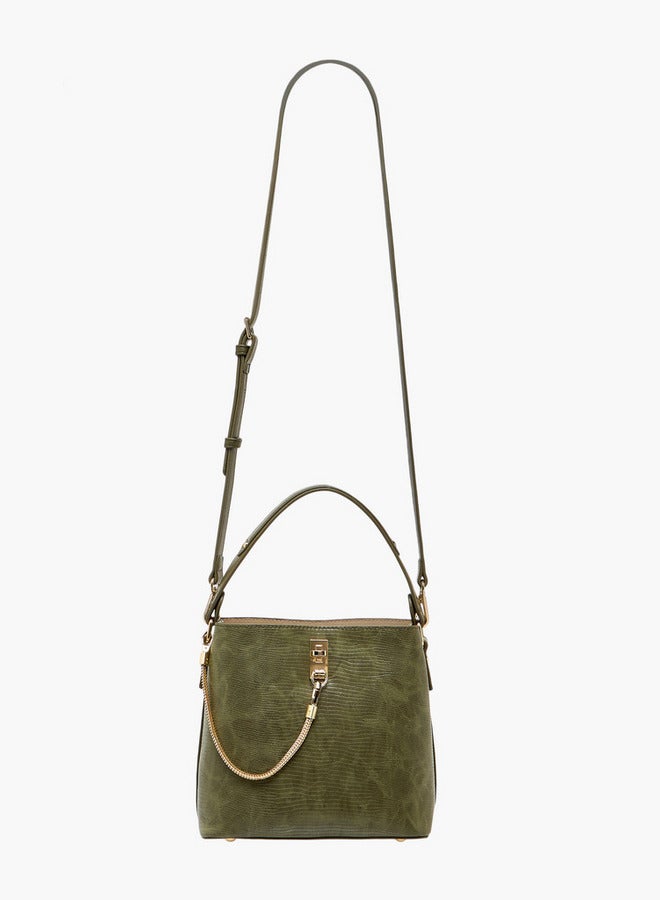 Celeste Women's Textured Shoulder Bag with Zip Closure  - Image 3