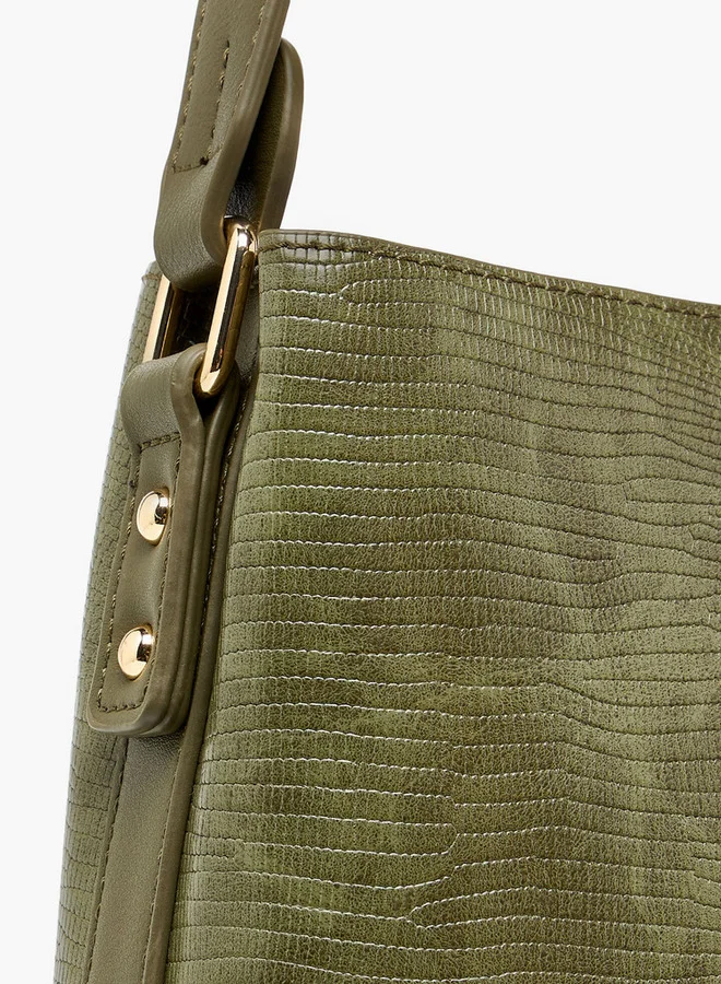 Celeste Women's Textured Shoulder Bag with Zip Closure