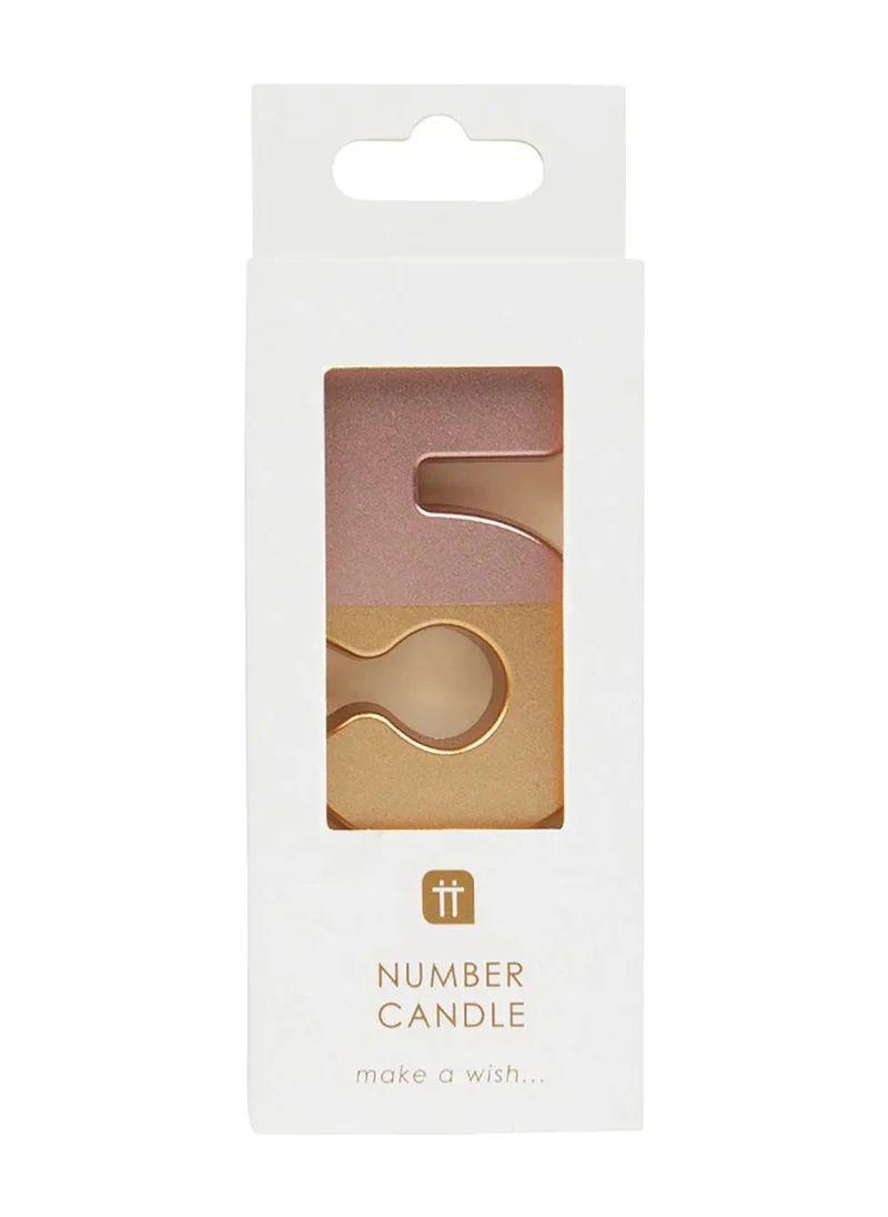 توكينج تيبلز Talking Tables 5 Number Birthday Candles, Rose Gold Number Candle, Candle for Birthday Cake Topper, Anniversary Cake Number Candle. Candle stick for special occasions such as birthday and Anniversary (5 Number Candle, Rose Gold Dipped )