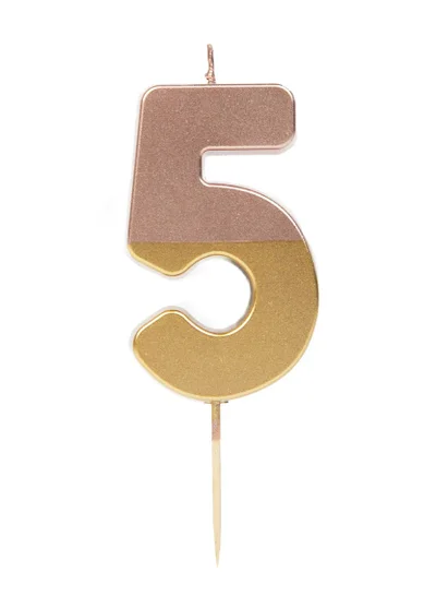 توكينج تيبلز Talking Tables 5 Number Birthday Candles, Rose Gold Number Candle, Candle for Birthday Cake Topper, Anniversary Cake Number Candle. Candle stick for special occasions such as birthday and Anniversary (5 Number Candle, Rose Gold Dipped )