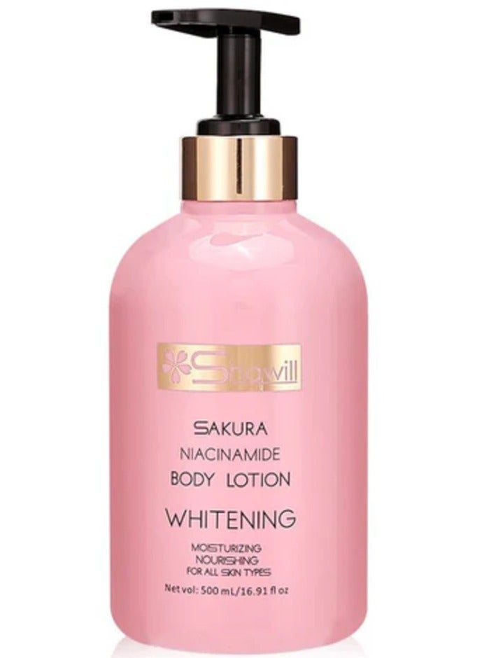Shawill Sakura Niacinamide Body Lotion Whitening 500Ml - Image 1