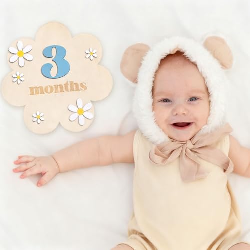 TecoKart Baby Monthly Milestone Cards for New Born Photoshoot | Blue Baby Monthly Photoshoot Props for Milestone Memories - Image 5