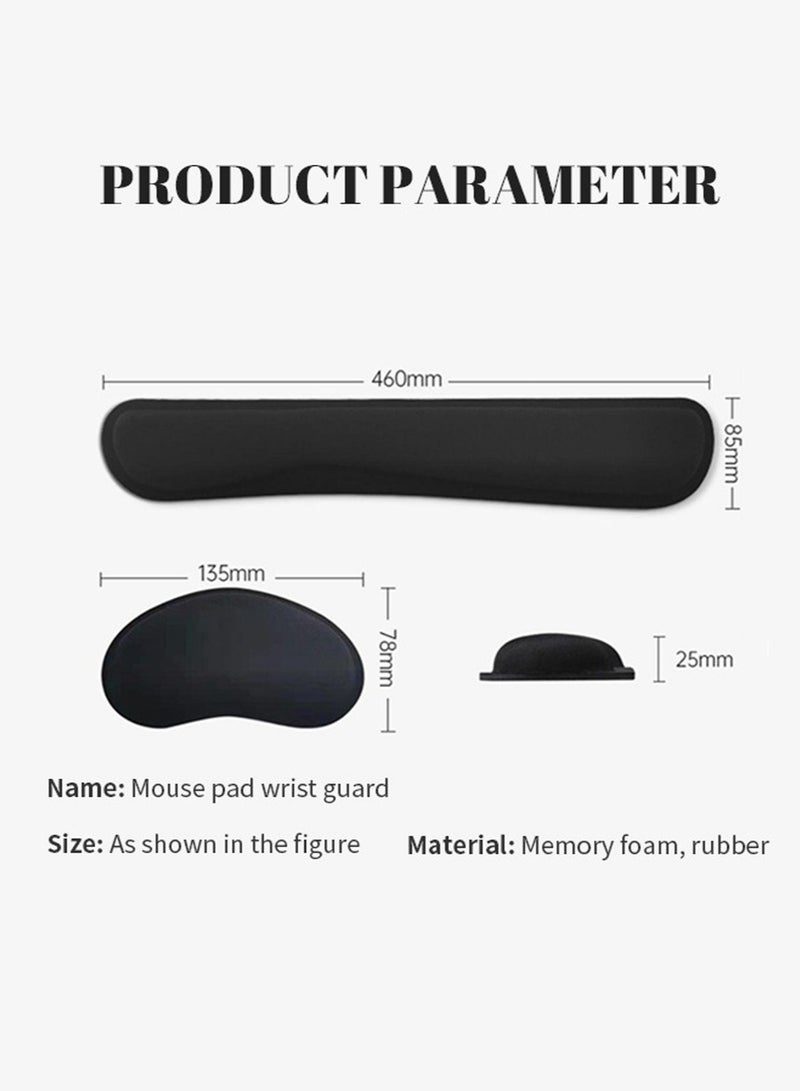 Keyboard Wrist Rest Pad Set, Wrist Rest Support Set Includes Keyboard Wrist Rest and Small Wrist Rest，soft texture mouse wrist rest pad can relieve wrist pain，for Work Comfort - Image 2