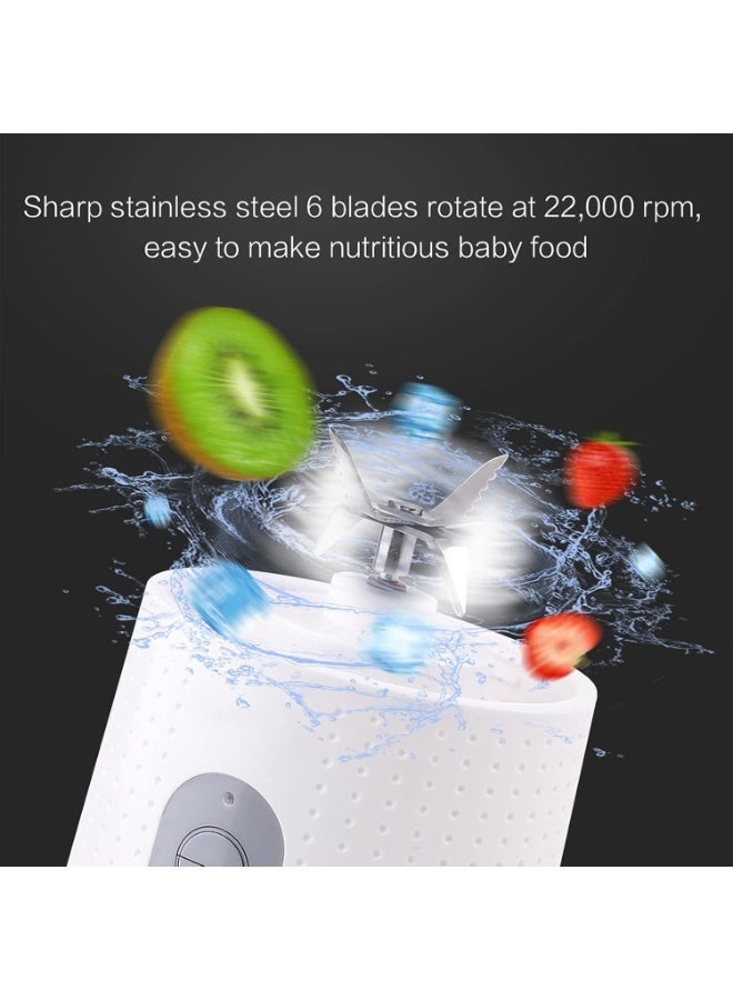 Portable Blender 380ml, USB Rechargeable Smoothie Maker with 6 Stainless Steel Blades, Personal Juicer Cup for Shakes, Juice, and Travel - Image 4