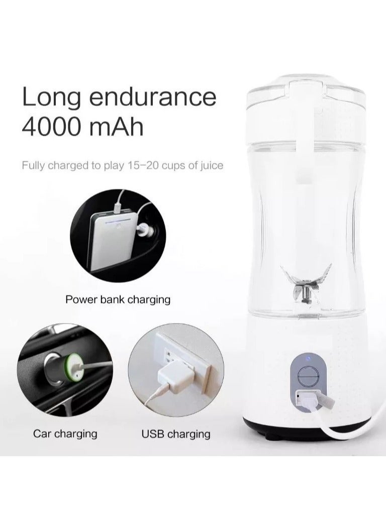 Portable Blender 380ml, USB Rechargeable Smoothie Maker with 6 Stainless Steel Blades, Personal Juicer Cup for Shakes, Juice, and Travel - Image 5