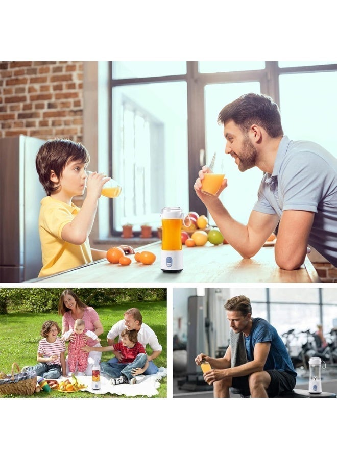 Portable Blender 380ml, USB Rechargeable Smoothie Maker with 6 Stainless Steel Blades, Personal Juicer Cup for Shakes, Juice, and Travel - Image 2