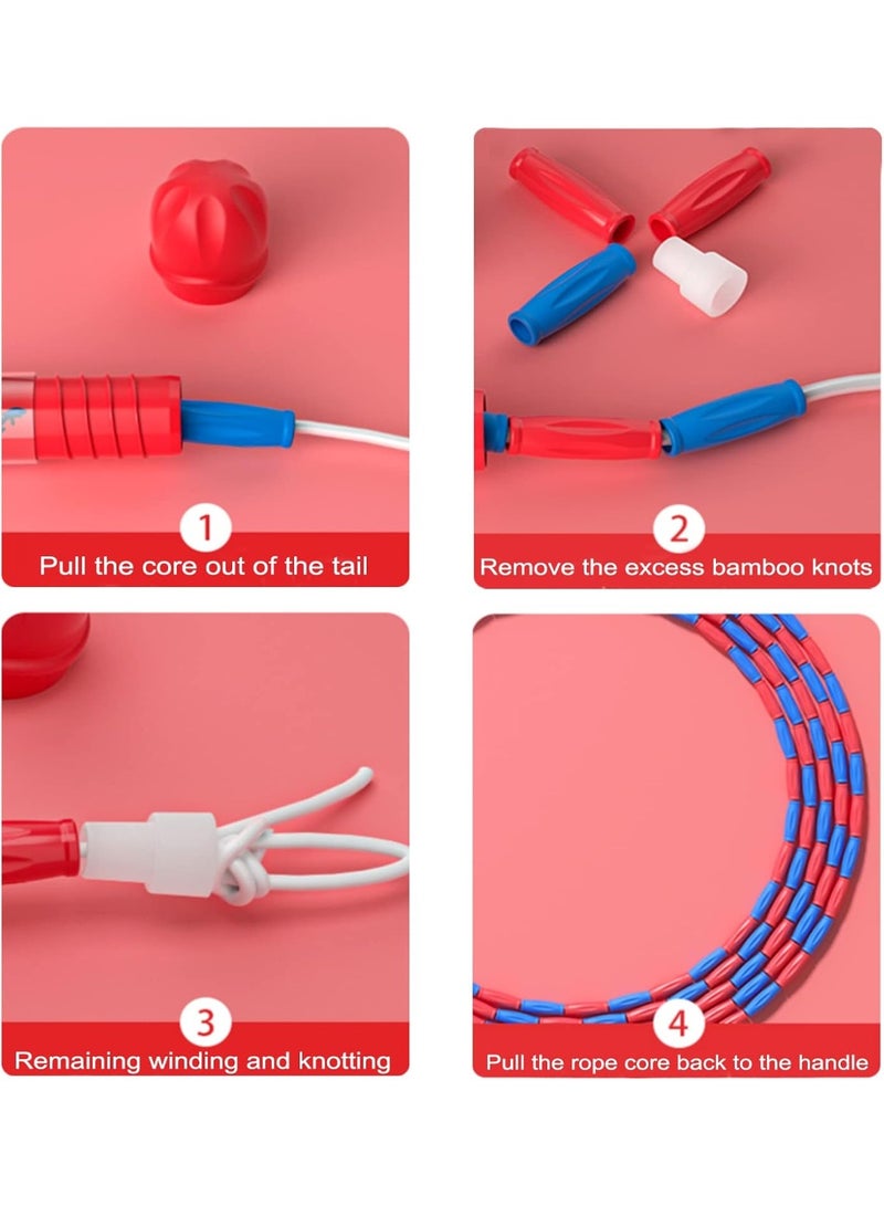 Zikra حبل القفز، قابل للتعديل، خالي من التشابك، مقسم، حبل قفز ناعم مزود بالخرز للأطفال، حبل قفز للياقة البدنية للأولاد والبنات - Image 4