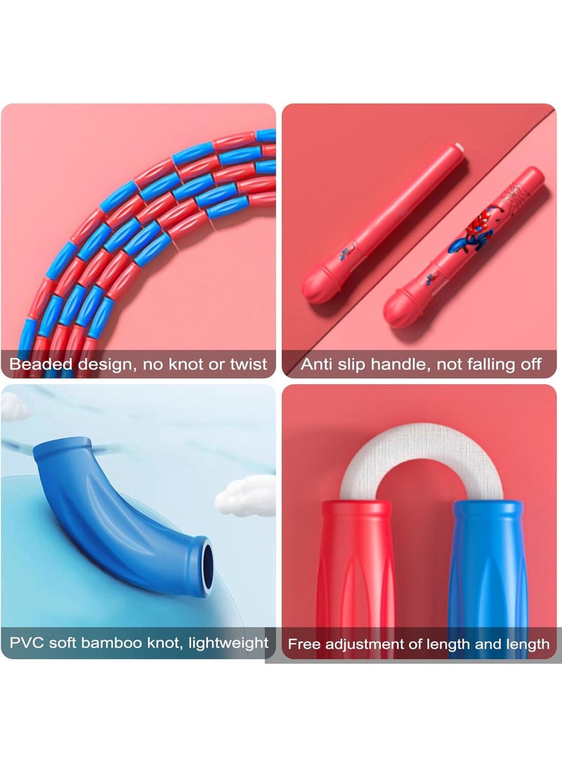 Zikra حبل القفز، قابل للتعديل، خالي من التشابك، مقسم، حبل قفز ناعم مزود بالخرز للأطفال، حبل قفز للياقة البدنية للأولاد والبنات - Image 2