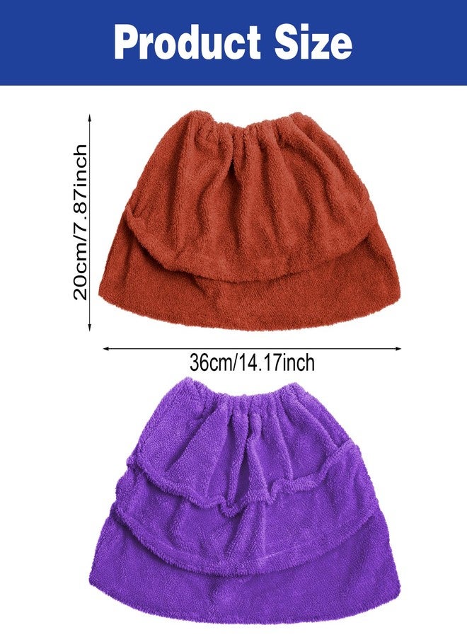 MBAIYO 2 Pack Broom Pads to Baseboard Cleaning Tool, Reusable Microfiber Sweep Broom Cloth Covers Base Board Cleaner Tool for Baseboards Molding Walls Ceiling Cleaning (Purple+Brown) - Image 4