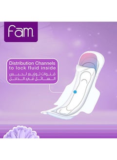 Fam Natural Cotton Feel Feminine Napkin Pads Folded with Wings -  Night 48 Pads  - Image 3