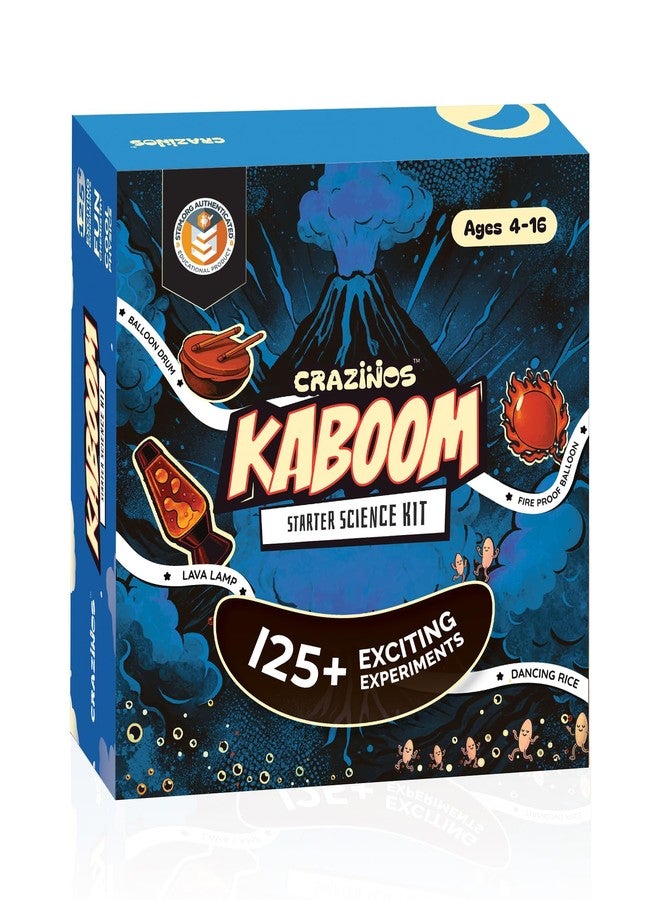 CRAZINOS 125+ Science Experiment Kit with Volcano | STEM Educational Toy for Kids | School Project Kit & Screen-Free Learning | Ages 4-16 | By Crazy XYZ - Image 1